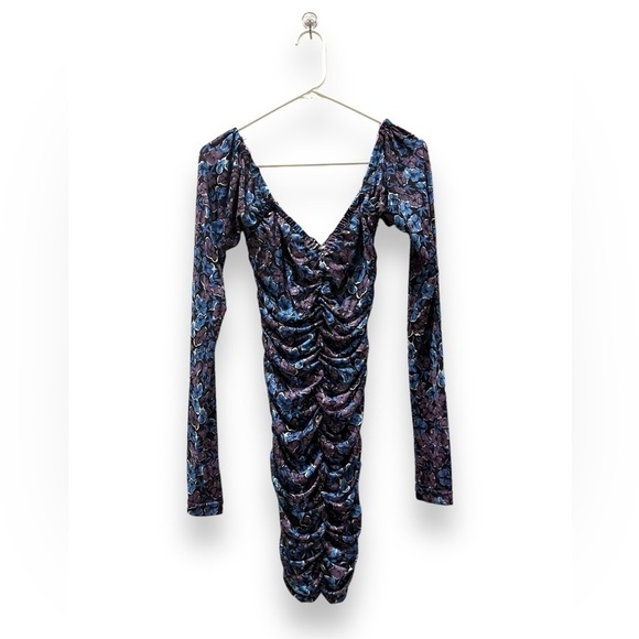 ROTATE | BIRGER CHRISTENSEN Floral Printed Halterneck Ruched Mini Dress | Small - Picture 9 of 16